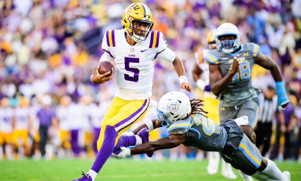 quarterback Jayden Daniels, quarterback, Charles Turner III, LSU football, Heisman