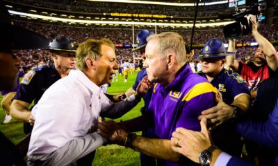 LSU coach Brian Kelly, LSU, Nick Saban, Alabama, football