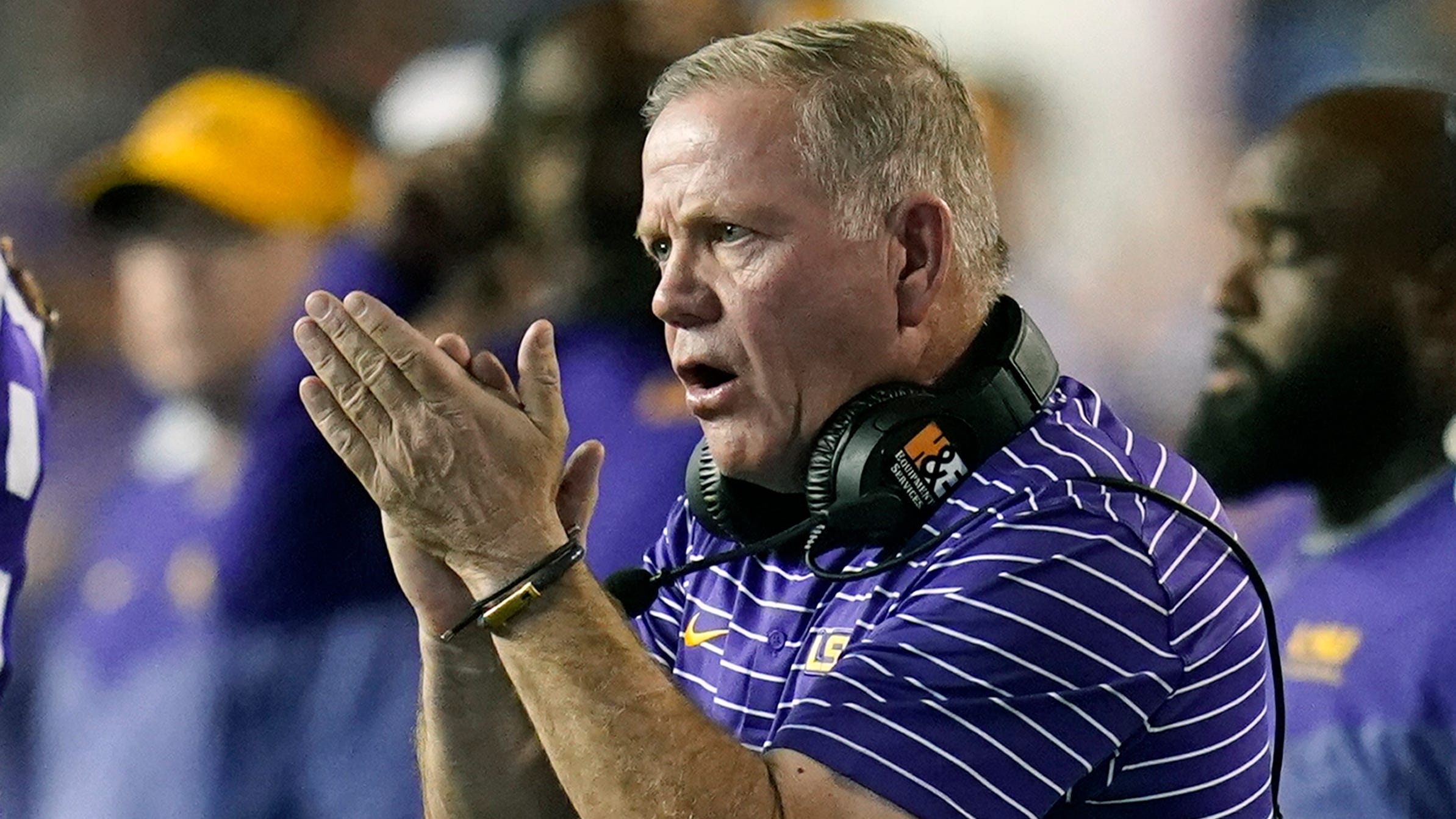 LSU coach Brian Kelly, LSU, Blake Baker, 2024, defense