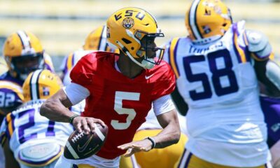 LSU quarterback Jayden Daniels, LSU, quarterback, Brian Kelly, ReliaQuest Bowl