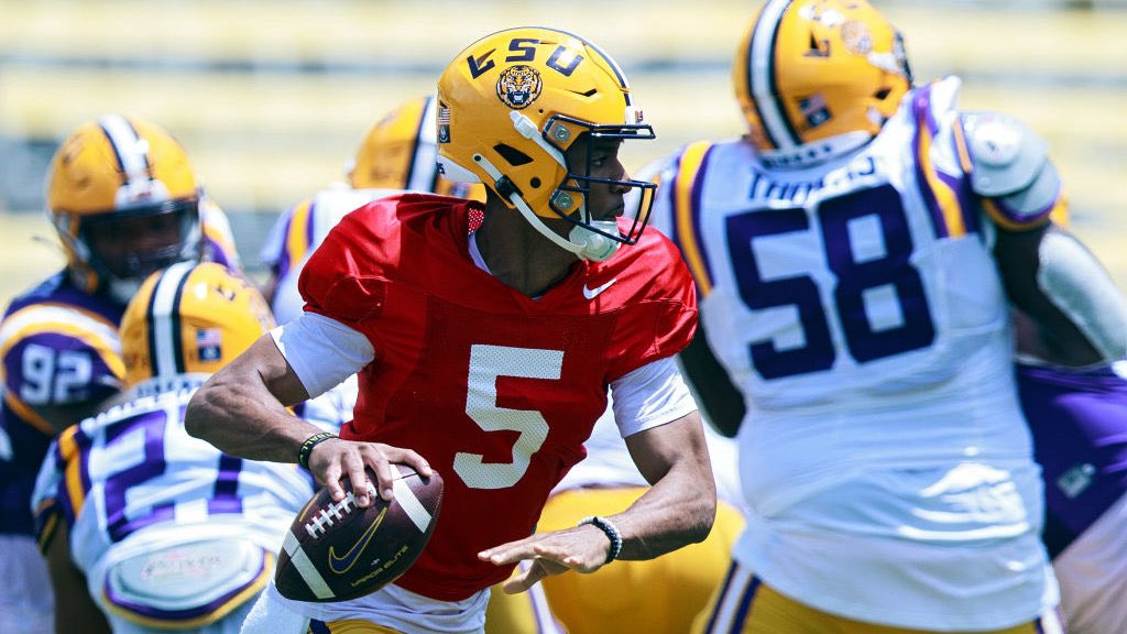 LSU quarterback Jayden Daniels, LSU, quarterback, Brian Kelly, ReliaQuest Bowl