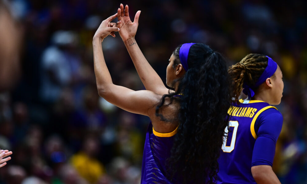 LSU women's basketball star Angel Reese, LSU women's basketball, Kim Mulkey, 2023, forward