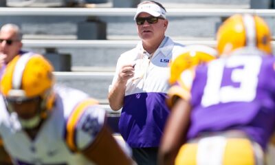 LSU football coach Brian Kelly, LSU football, Florida, targeting, Andre Sam