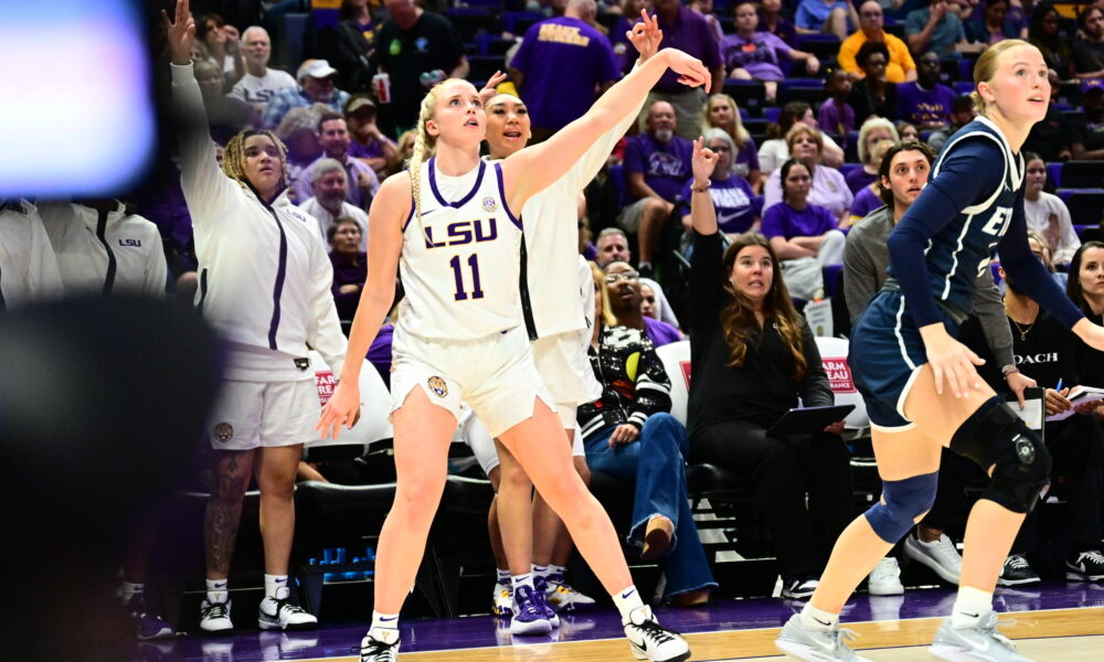 LSU women's basketball players, Hailey Van Lith, Aneesah Morrow, 2023, East Texas Baptist