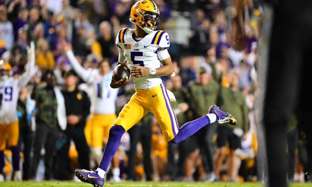 LSU quarterback Jayden Daniels, quarterback, LSU, NFL, 2024