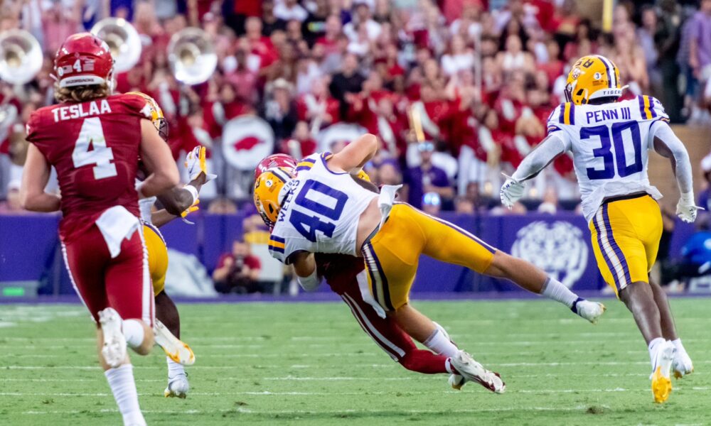 LSU football linebacker Whit Weeks, linebacker, LSU football, Brian Kelly, freshman