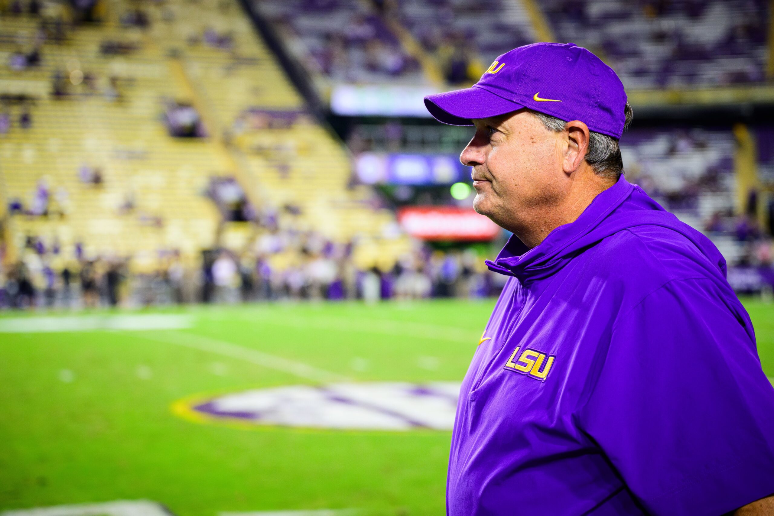 offensive coordinator Mike Denbrock, offensive coordinator, offense, LSU, extension