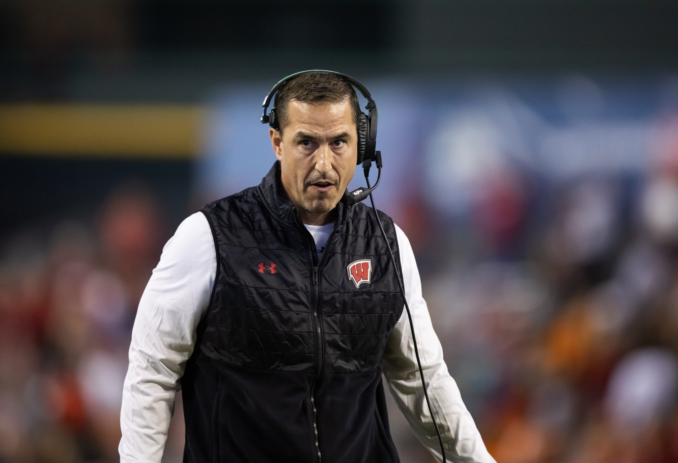 Wisconsin coach Luke Fickell, Wisconsin, LSU, Garrett Nussmeier, ReliaQuest