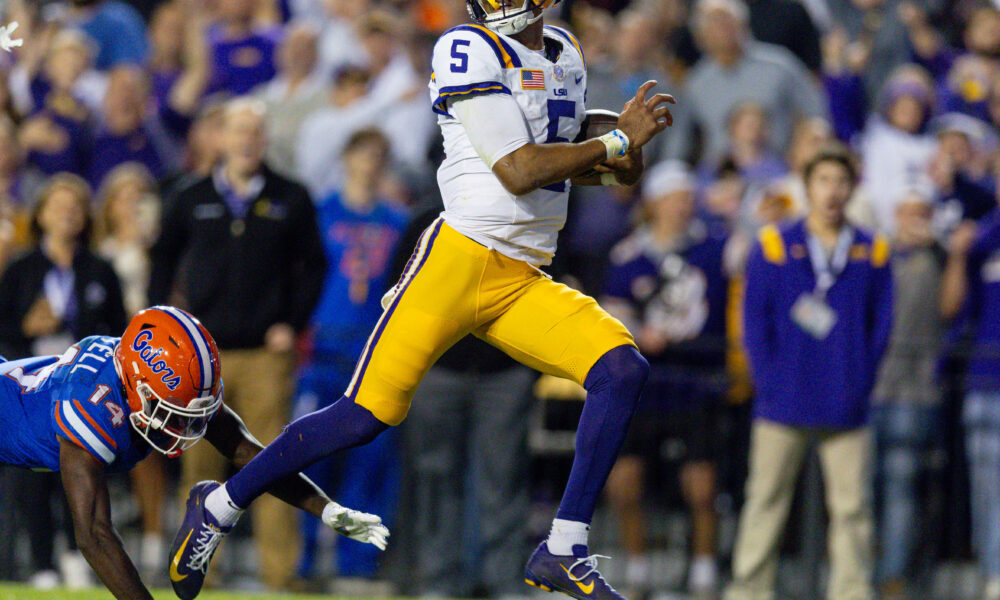 former LSU quarterback Jayden Daniels, Jayden Daniels, quarterback, LSU, Florida