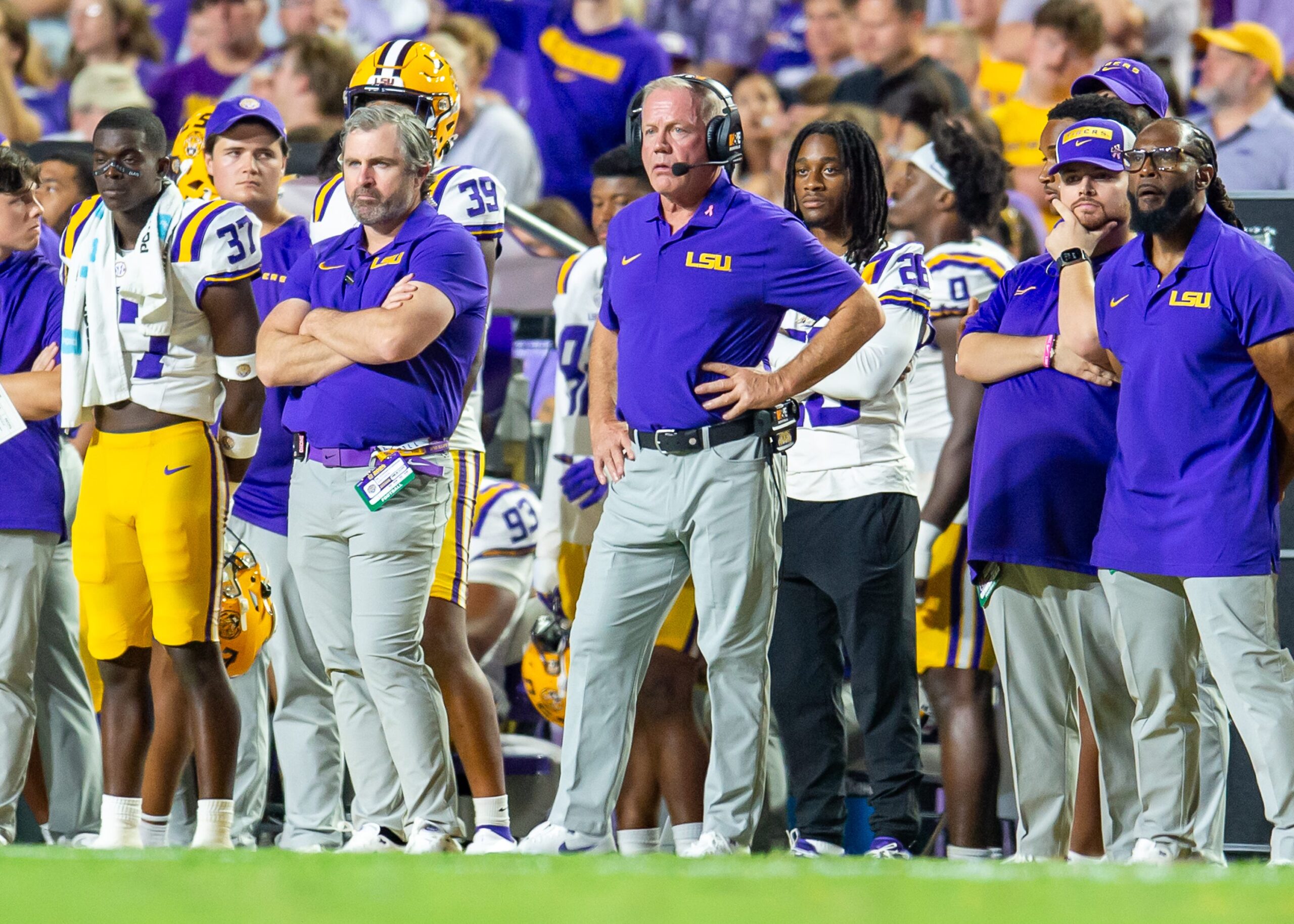 LSU coach Brian Kelly, Brian Kelly, LSU, Arkansas, 2024