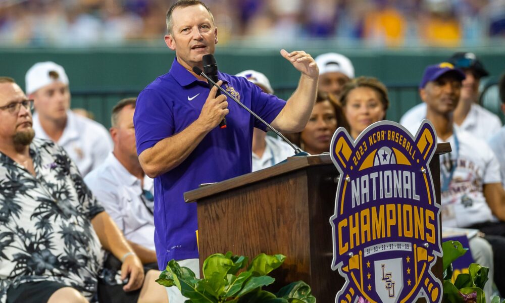 Jay Johnson, LSU, baseball, 2025, Alex Box Stadium